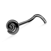 Concentric Circle Silver Curved Nose Stud NSKB-1006